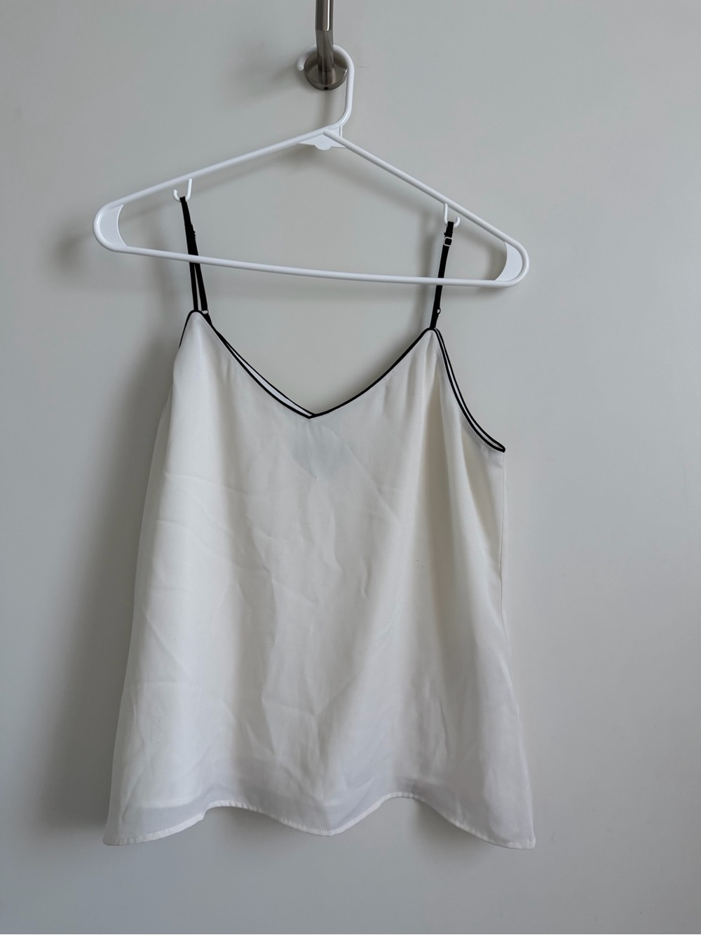 White Camisole Tank with Black Trim